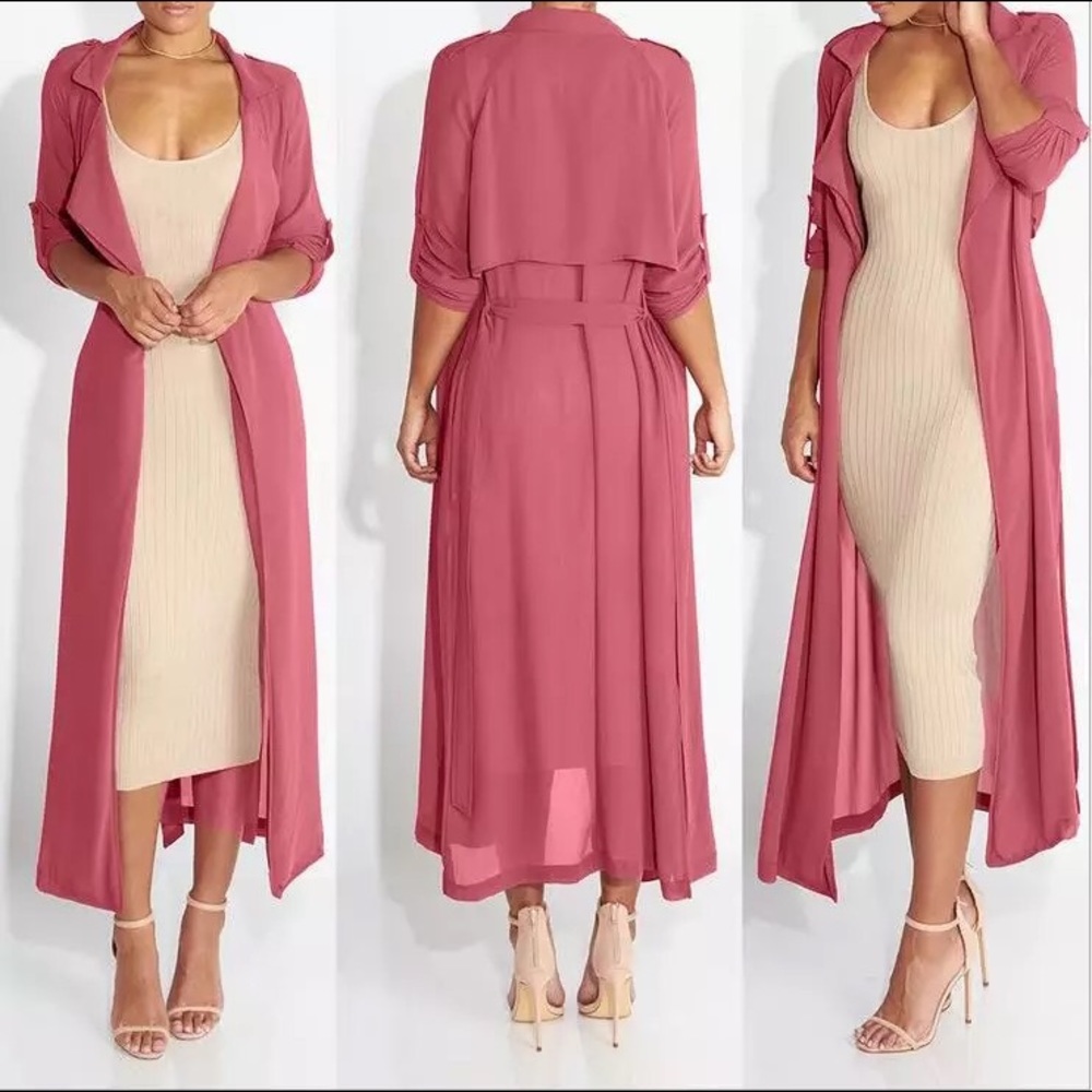 Sheer chiffon Trench